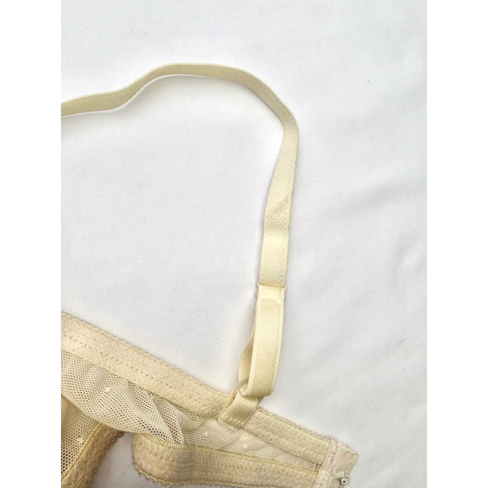 Vintage Victorias Secret Lace Bra 32B Butter Yellow Mesh Underwire 90s NWT USA - Picture 10 of 11